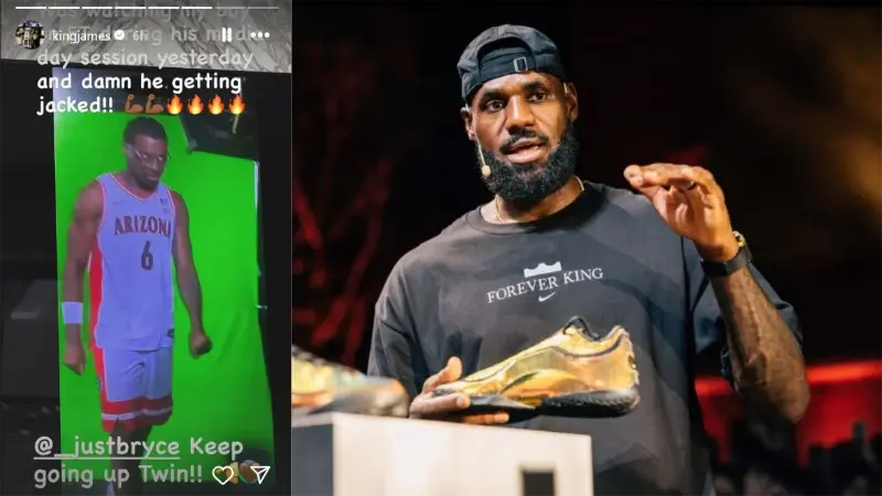 «Чёрт возьми, да он раскачался», - Леброн Джеймс потрясён физической трансформацией своего сына Брайса на медиа-дне команды «Аризона Уайлдкэтс».