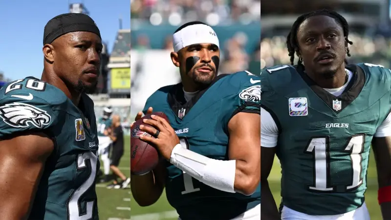 В преддверии матча против «Нью-Йорк Джайентс» Джейлен Хертс раскрыл подробности продолжительного совещания, которое он провел с Саквоном Баркли и Эй Джеем Брауном.